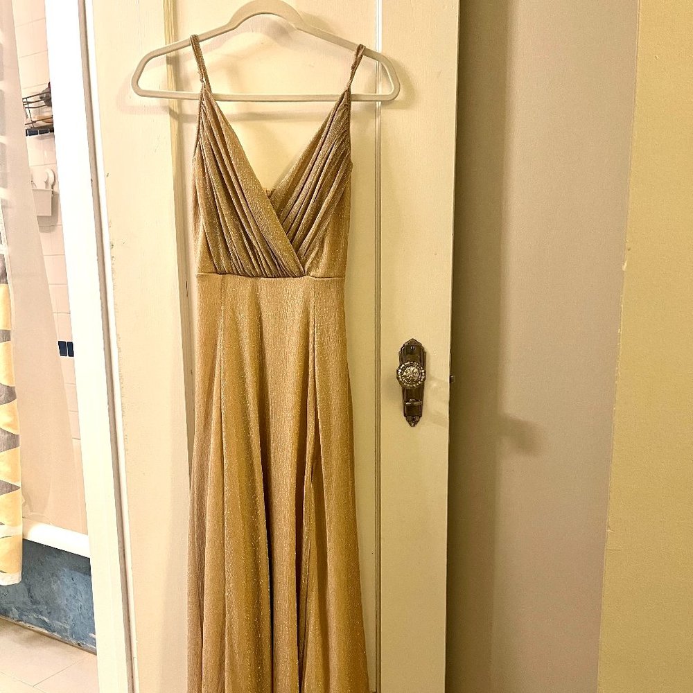 Gold sparkly evening dress/gown